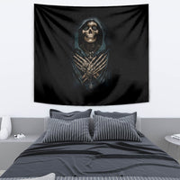 Grim Reaper Tapestry The Ferryman Of The Underworld with Charon Skull Black - Wonder Print Shop
