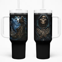 Grim Reaper Tumbler With Handle The Ferryman Of The Underworld with Charon Skull Black - Wonder Print Shop