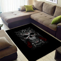 Skull Area Rug Cross Snake Bloody Skull - Wonder Print Shop