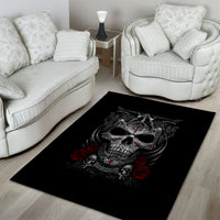 Skull Area Rug Cross Snake Bloody Skull - Wonder Print Shop