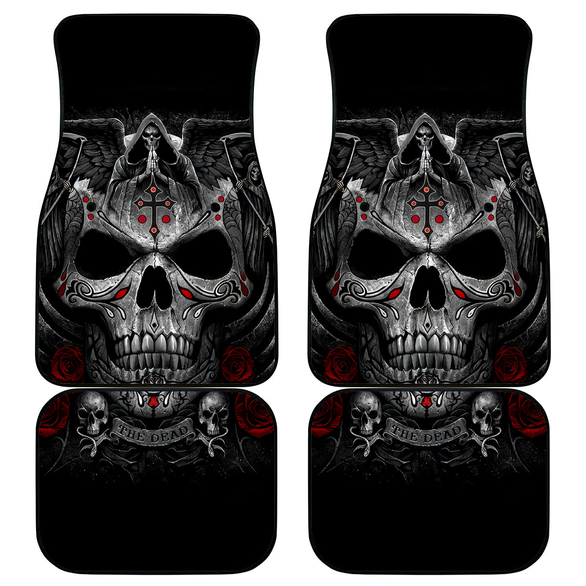 Skull Car Mats Cross Snake Bloody Skull - Wonder Print Shop