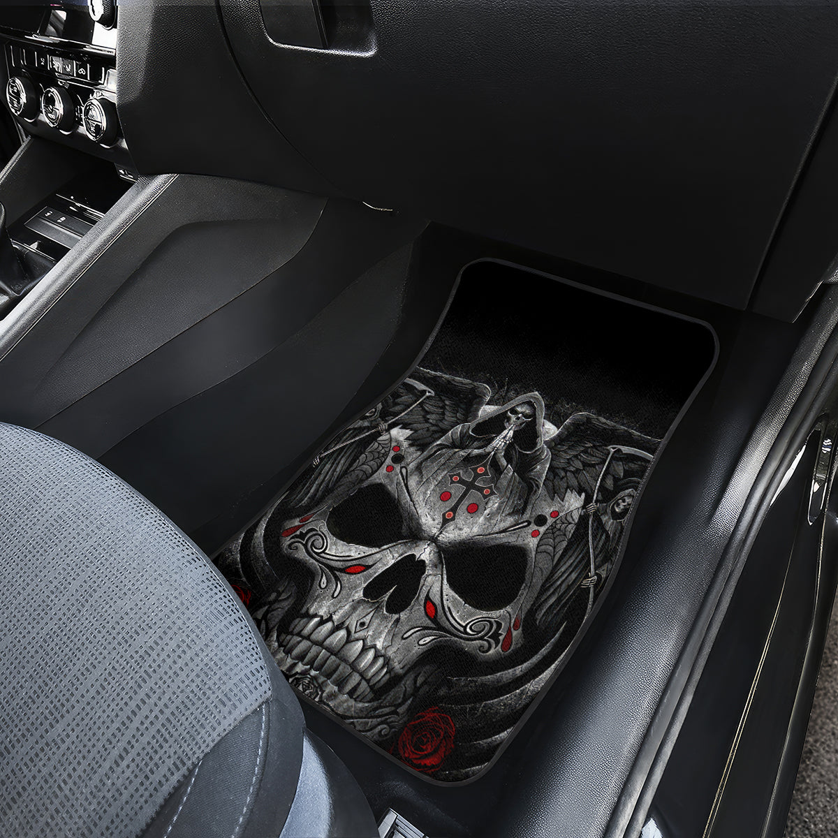 Skull Car Mats Cross Snake Bloody Skull - Wonder Print Shop