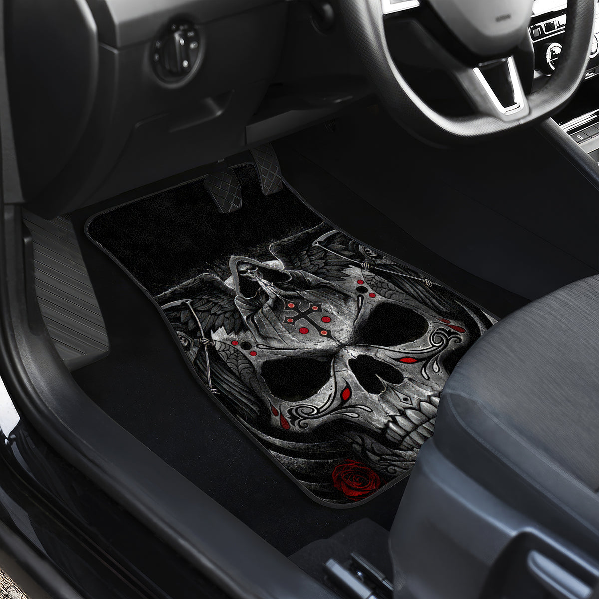 Skull Car Mats Cross Snake Bloody Skull - Wonder Print Shop