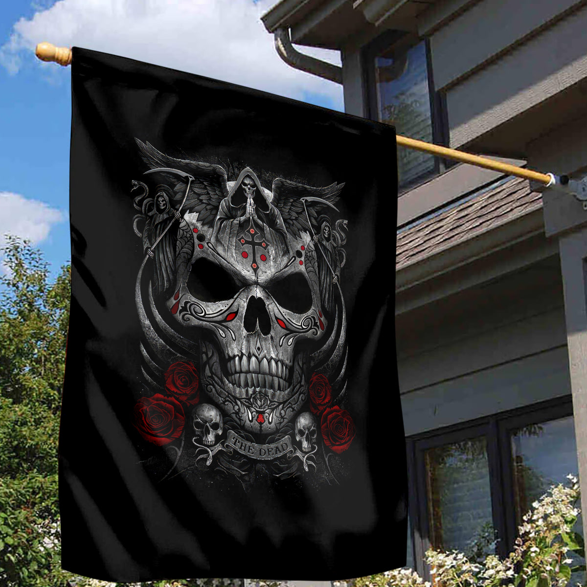 Skull Garden Flag Cross Snake Bloody Skull - Wonder Print Shop