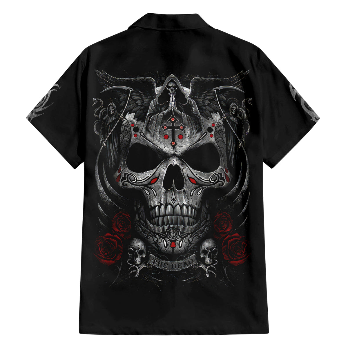 Skull Hawaiian Shirt Cross Snake Bloody Skull - Wonder Print Shop
