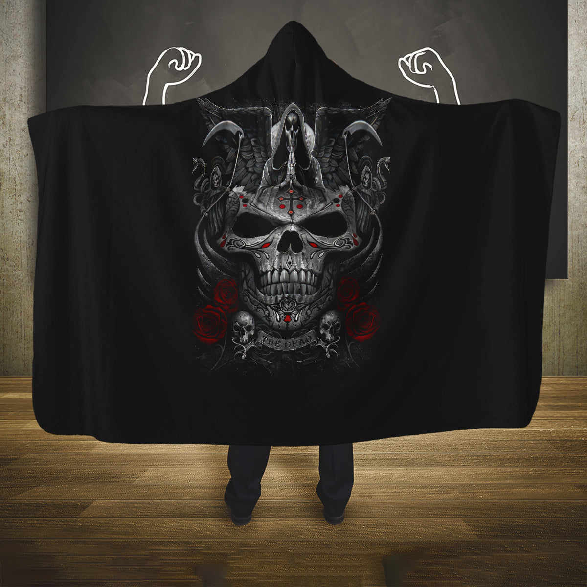 skull-hooded-blanket-cross-snake-bloody-skull