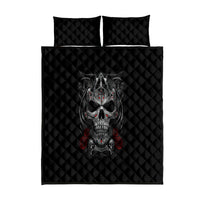 Skull Quilt Bed Set Cross Snake Bloody Skull - Wonder Print Shop