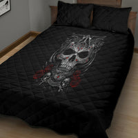 Skull Quilt Bed Set Cross Snake Bloody Skull - Wonder Print Shop