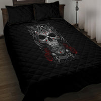 Skull Quilt Bed Set Cross Snake Bloody Skull - Wonder Print Shop
