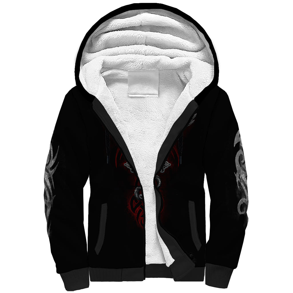 Skull Sherpa Hoodie Cross Snake Bloody Skull - Wonder Print Shop
