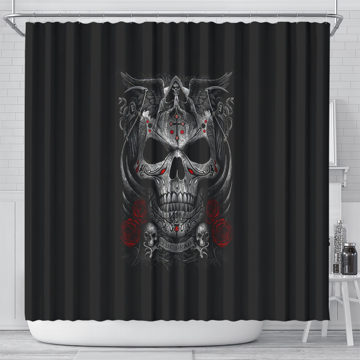 skull-shower-curtain-cross-snake-bloody-skull