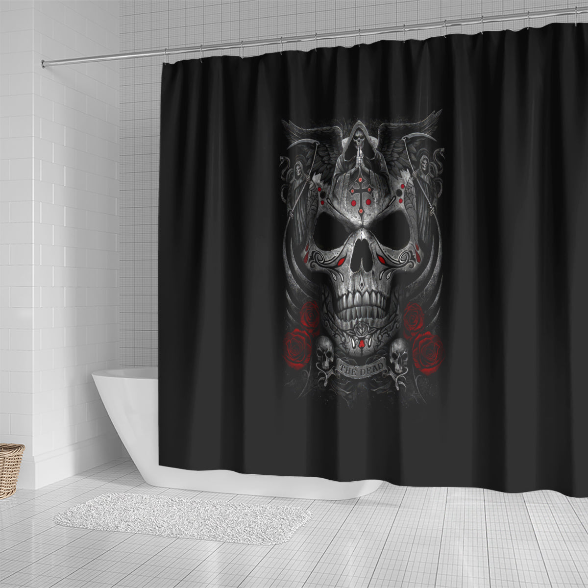skull-shower-curtain-cross-snake-bloody-skull