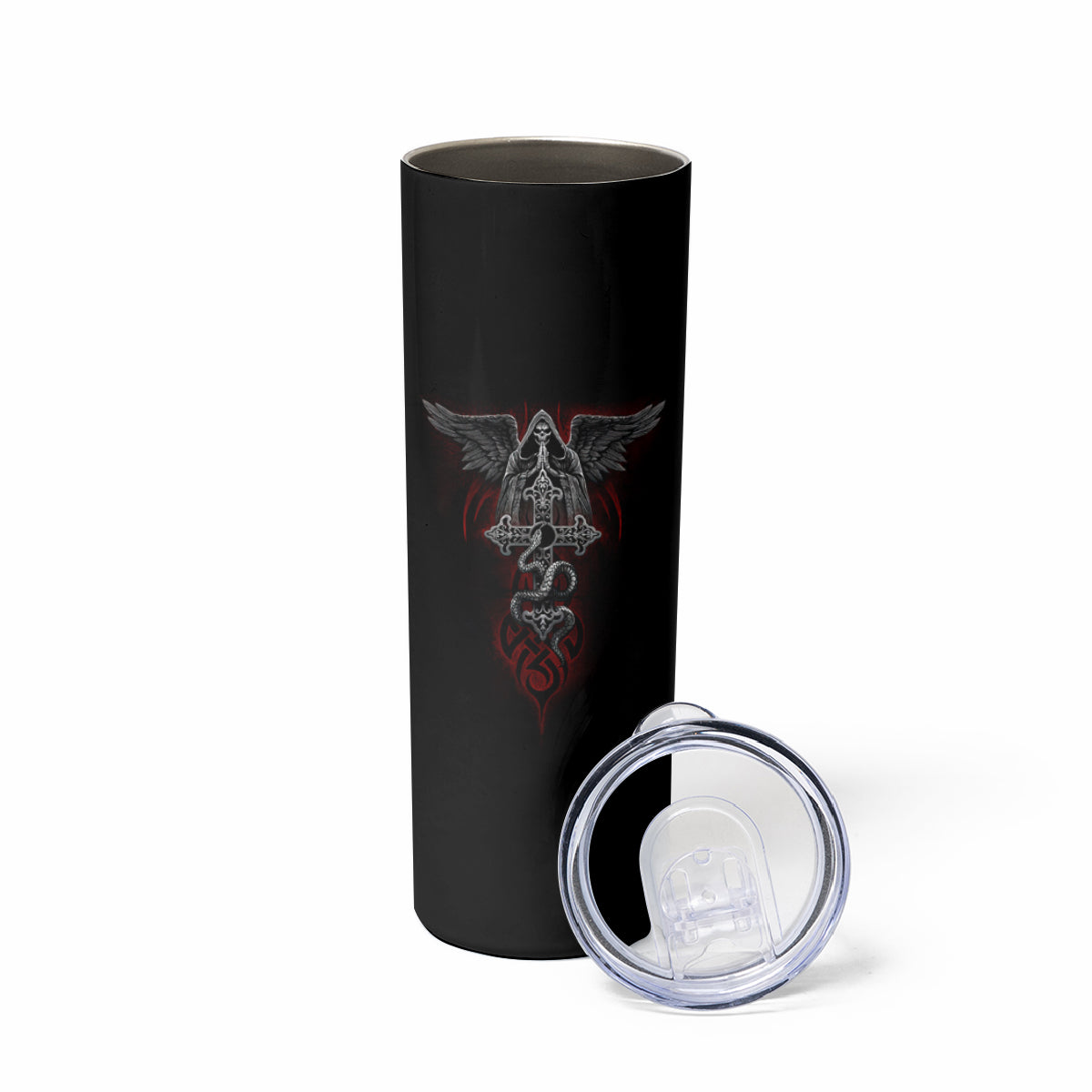 Skull Skinny Tumbler Cross Snake Bloody Skull - Wonder Print Shop