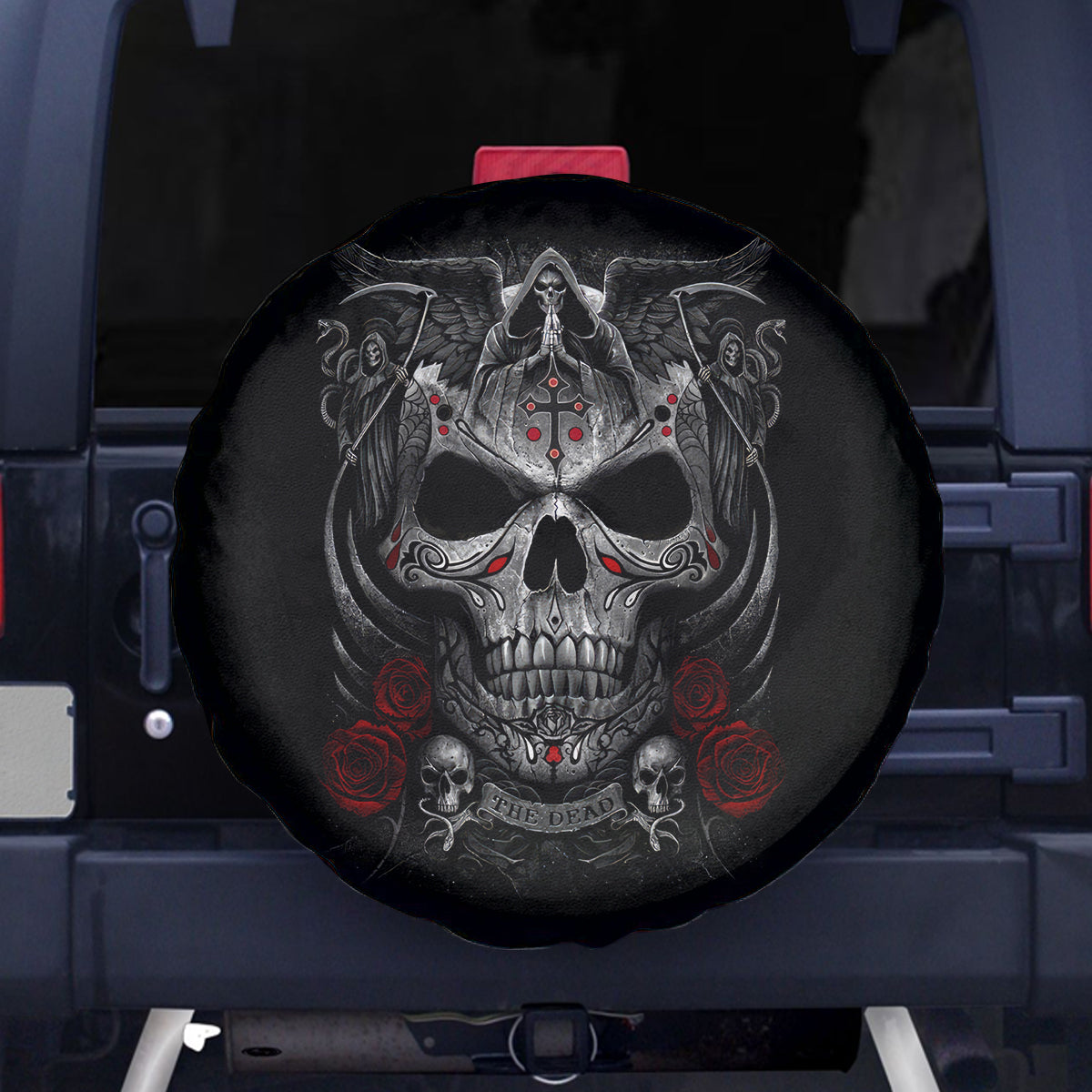 Skull Spare Tire Cover Cross Snake Bloody Skull - Wonder Print Shop