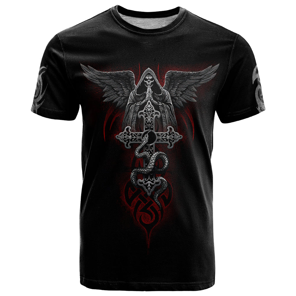 Skull T Shirt Cross Snake Bloody Skull - Wonder Print Shop