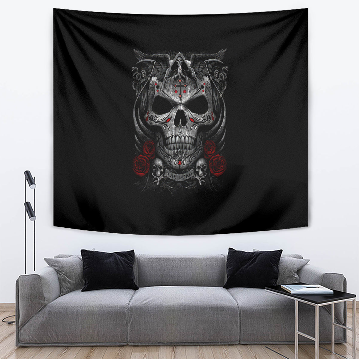Skull Tapestry Cross Snake Bloody Skull - Wonder Print Shop