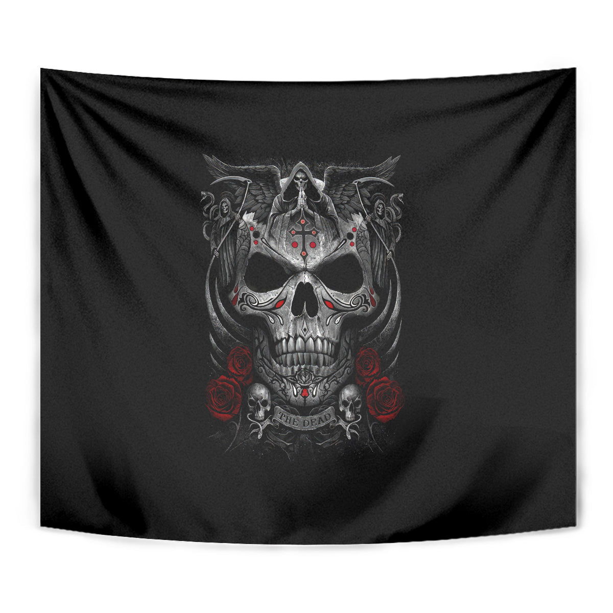 Skull Tapestry Cross Snake Bloody Skull - Wonder Print Shop