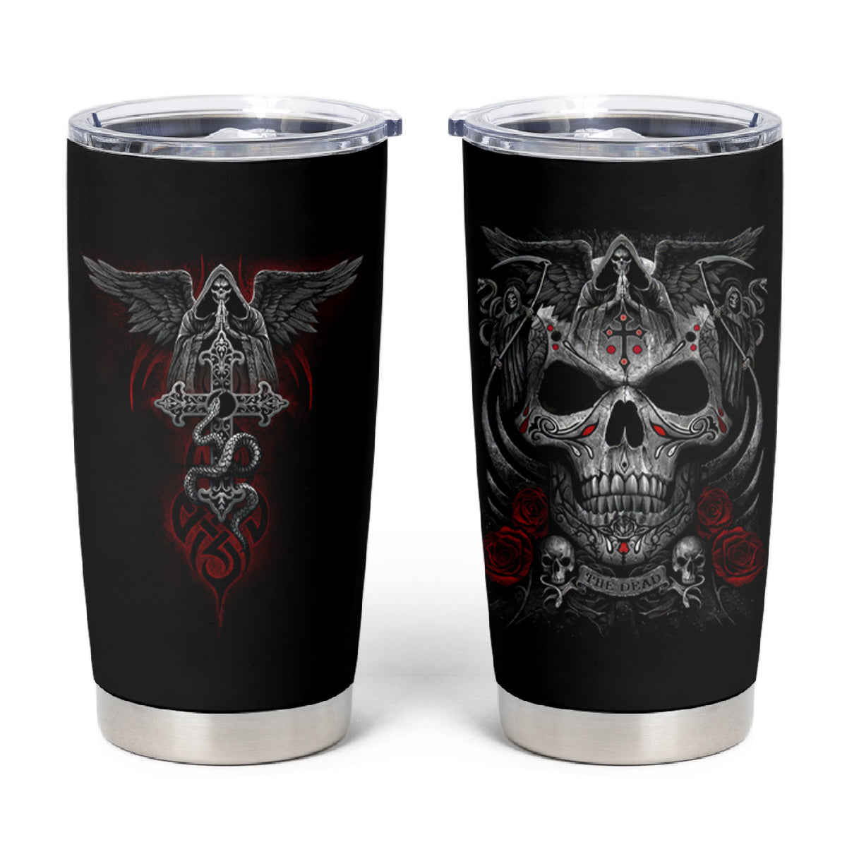 Skull Tumbler Cup Cross Snake Bloody Skull - Wonder Print Shop