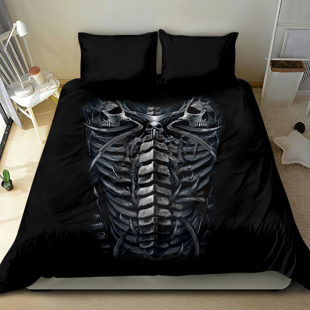 Skull Bedding Set Skeleton Inside - Wonder Print Shop