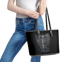 Skull Leather Tote Bag Skeleton Inside - Wonder Print Shop