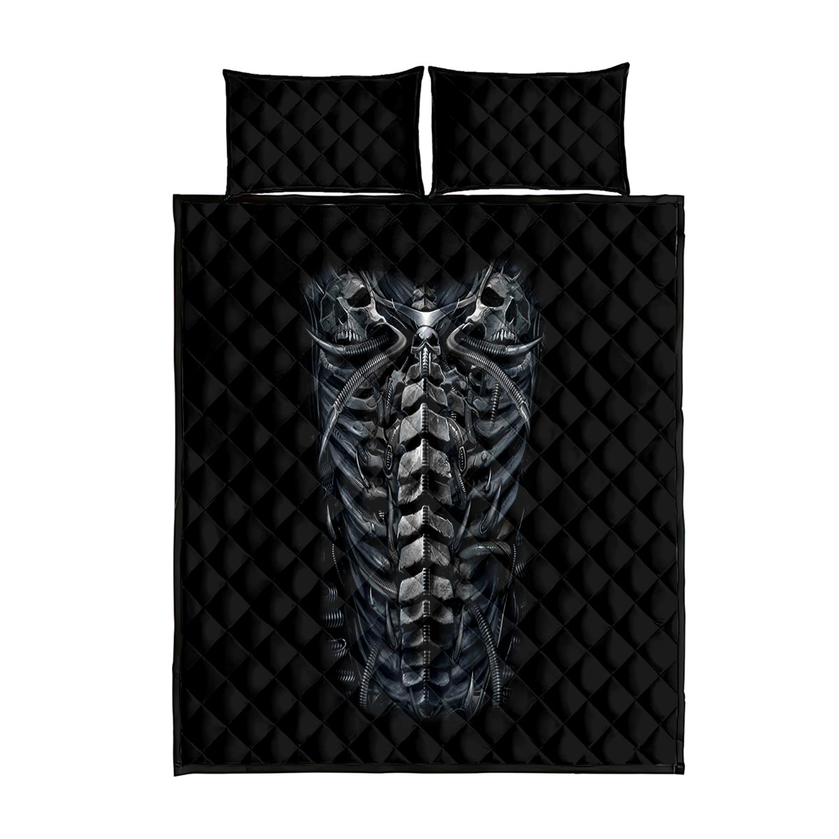 Skull Quilt Bed Set Skeleton Inside - Wonder Print Shop