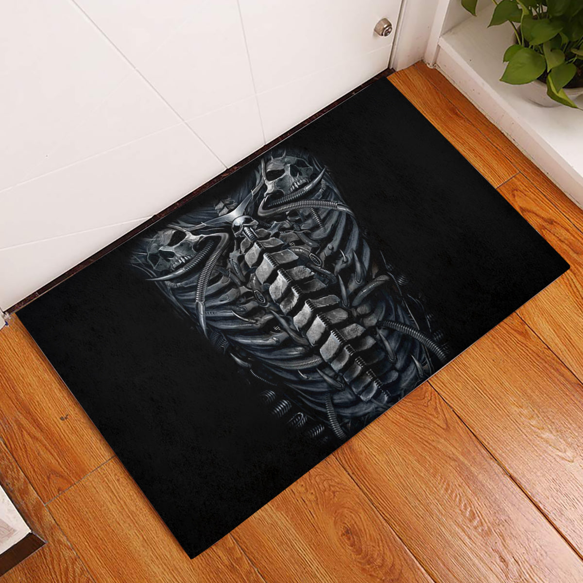 Skull Rubber Doormat Skeleton Inside - Wonder Print Shop