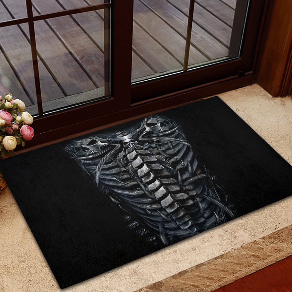 Skull Rubber Doormat Skeleton Inside - Wonder Print Shop