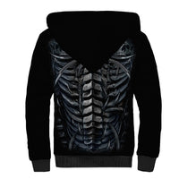 Skull Sherpa Hoodie Skeleton Inside - Wonder Print Shop