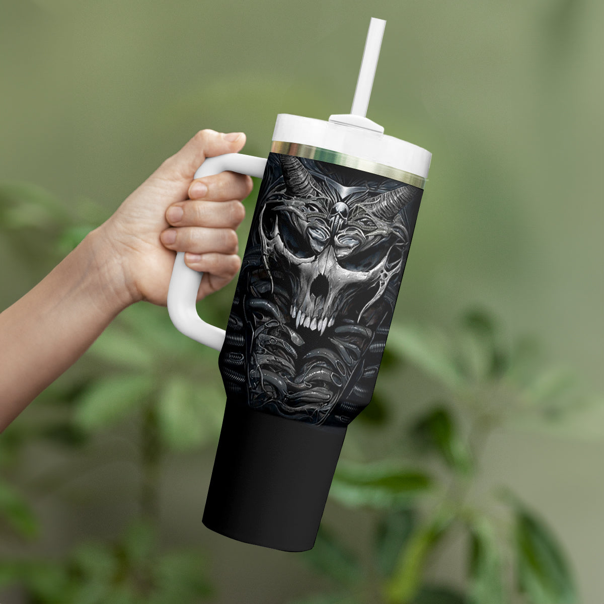 Skull Tumbler With Handle Skeleton Inside - Wonder Print Shop