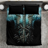 Flame Twin Skull Bedding Set Skeleton Inside - Wonder Print Shop