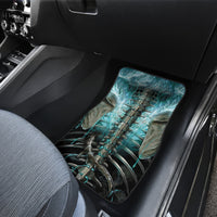 Flame Twin Skull Car Mats Skeleton Inside - Wonder Print Shop