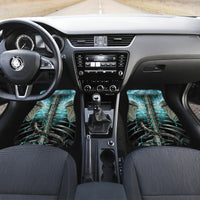 Flame Twin Skull Car Mats Skeleton Inside - Wonder Print Shop