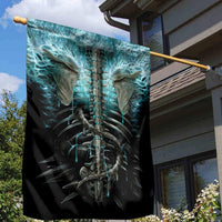 Flame Twin Skull Garden Flag Skeleton Inside - Wonder Print Shop