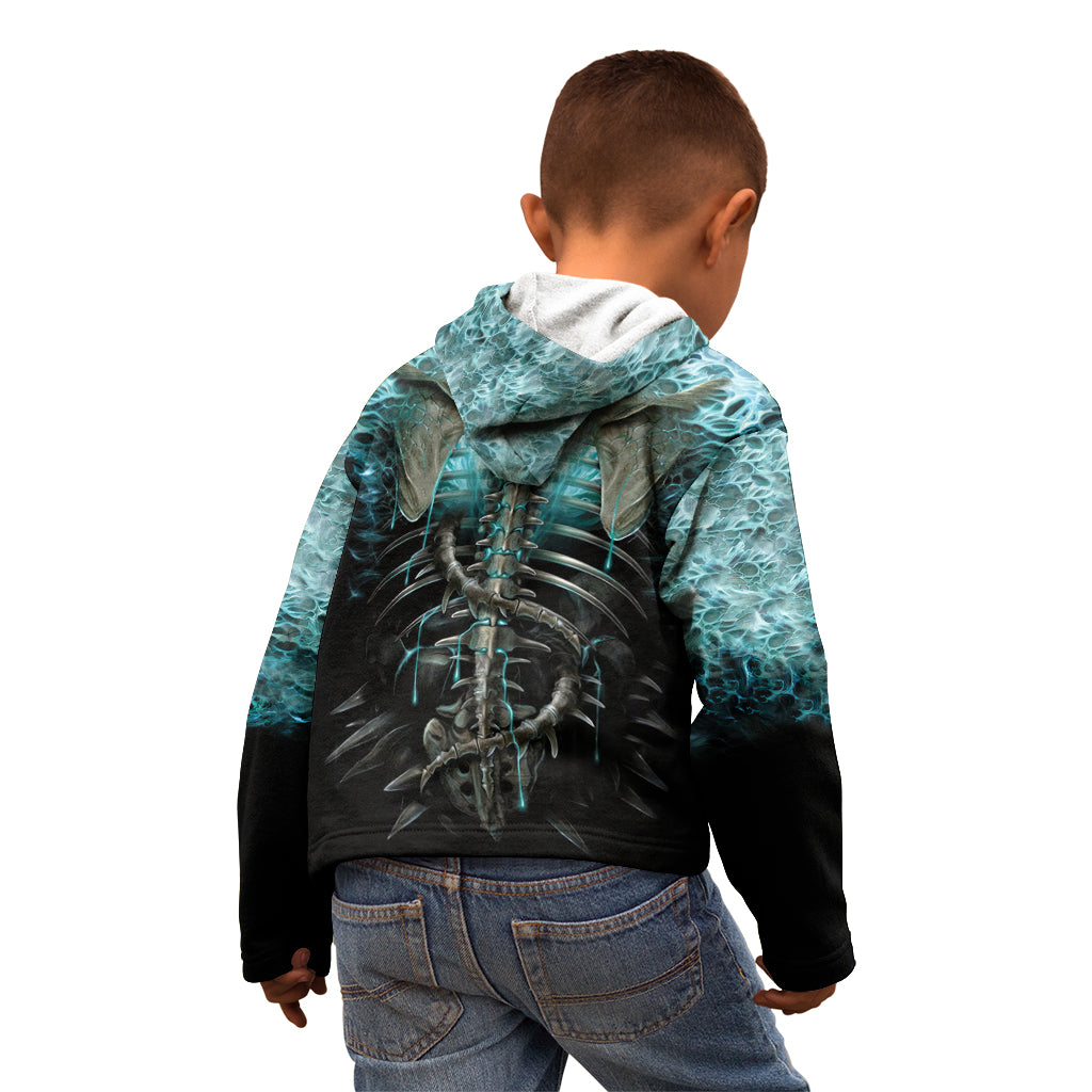 Flame Twin Skull Kid Hoodie Skeleton Inside - Wonder Print Shop