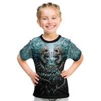 Flame Twin Skull Kid T Shirt Skeleton Inside - Wonder Print Shop