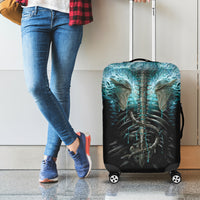 Flame Twin Skull Luggage Cover Skeleton Inside - Wonder Print Shop