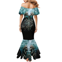 Flame Twin Skull Mermaid Dress Skeleton Inside - Wonder Print Shop