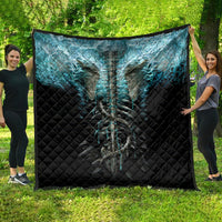 Flame Twin Skull Quilt Skeleton Inside - Wonder Print Shop