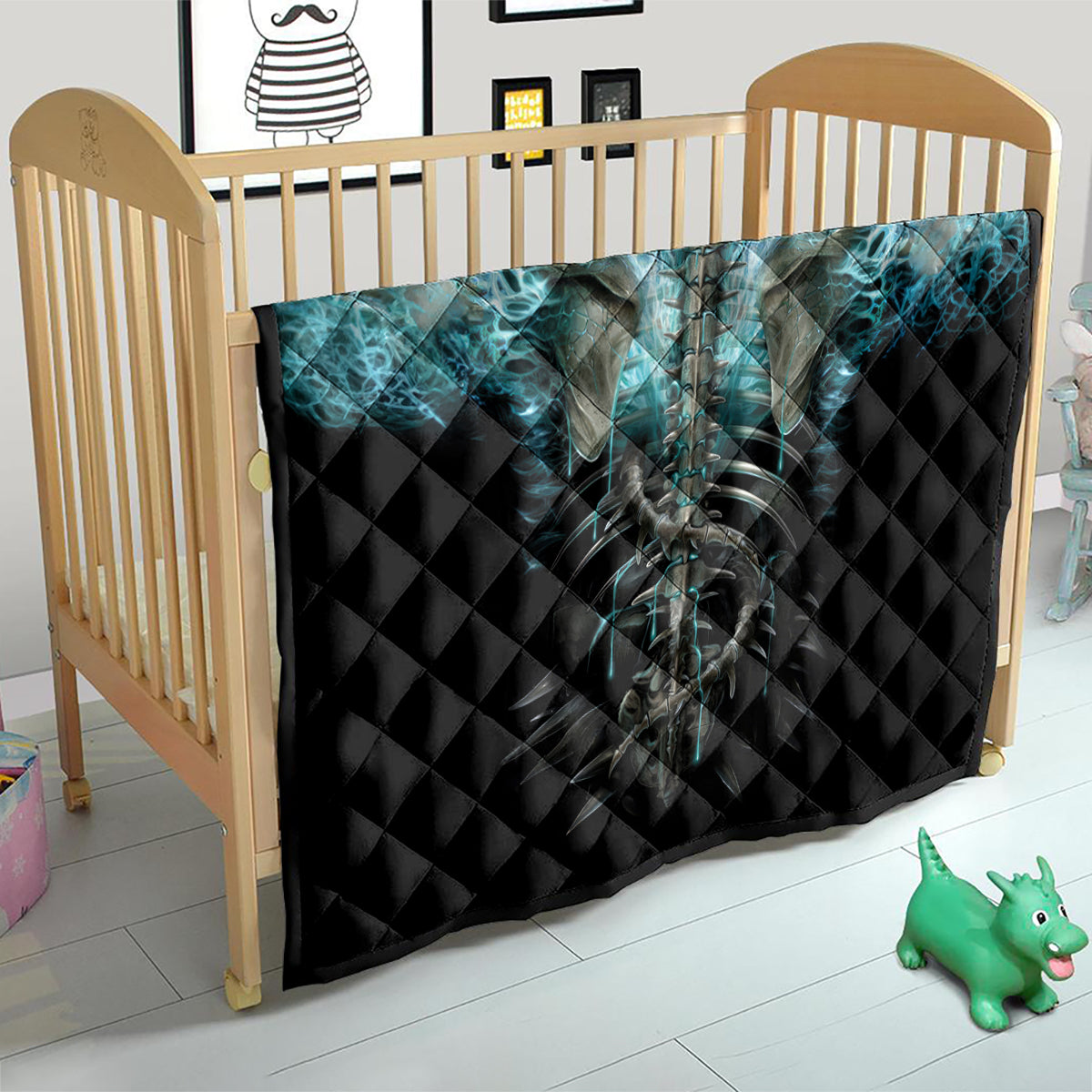 Flame Twin Skull Quilt Skeleton Inside - Wonder Print Shop