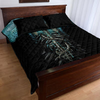 Flame Twin Skull Quilt Bed Set Skeleton Inside - Wonder Print Shop