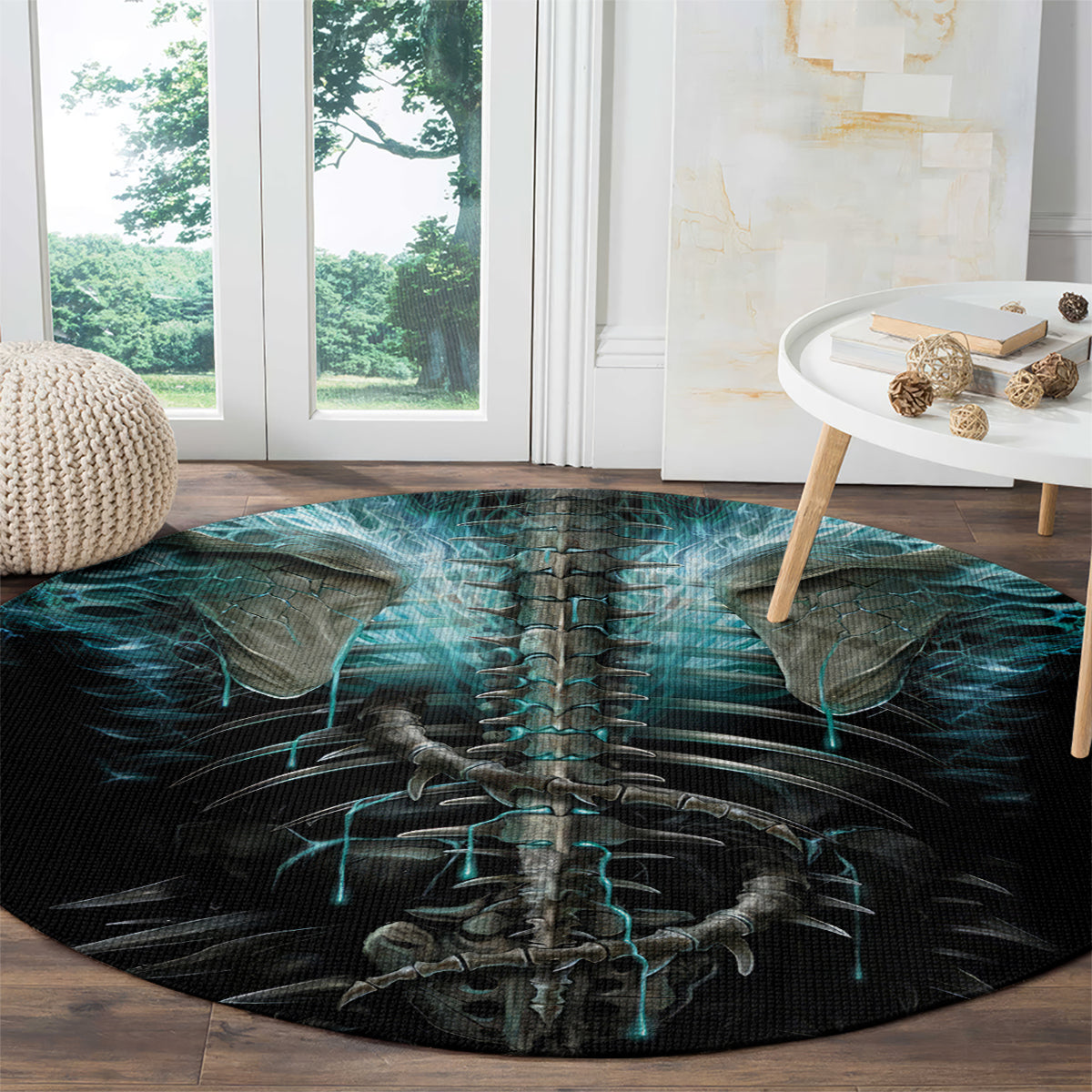 flame-twin-skull-round-carpet-skeleton-inside