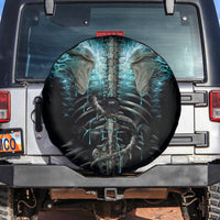 Flame Twin Skull Spare Tire Cover Skeleton Inside - Wonder Print Shop