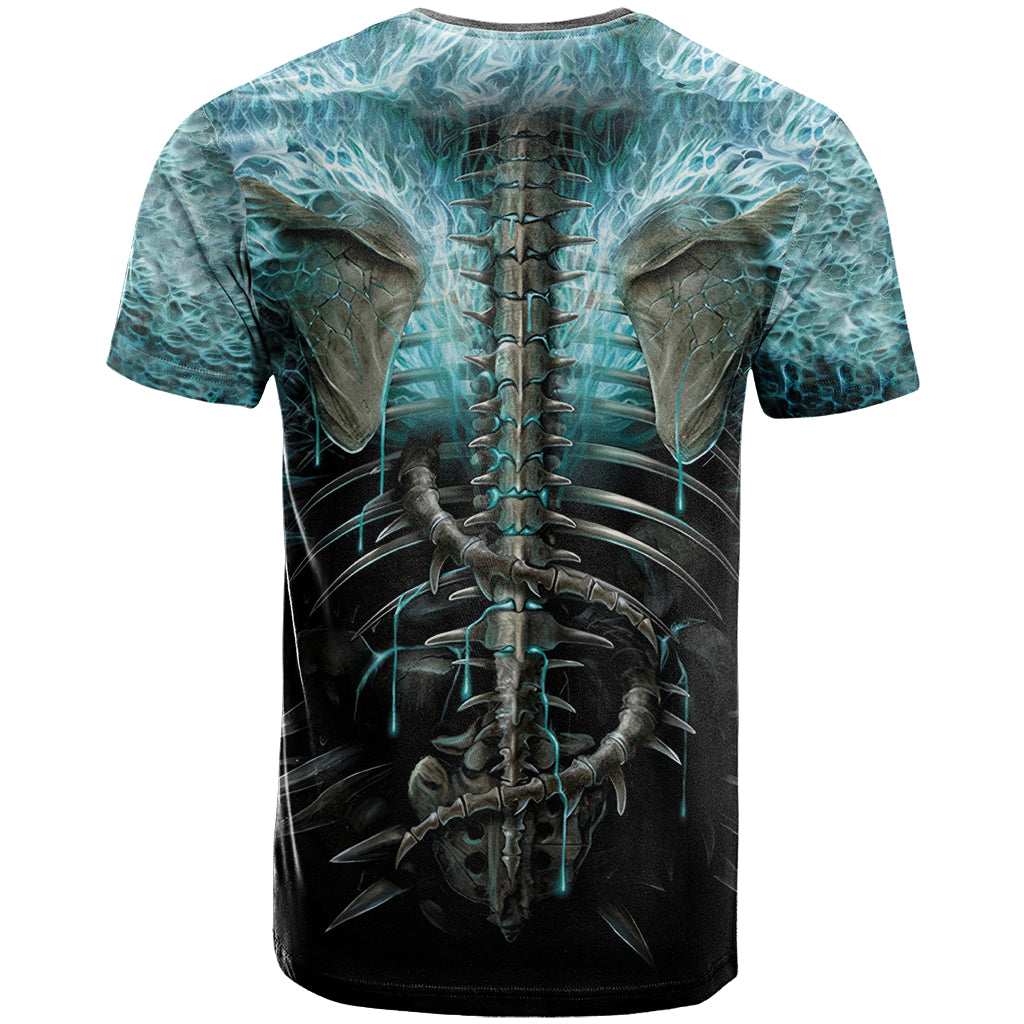 Flame Twin Skull T Shirt Skeleton Inside - Wonder Print Shop