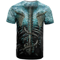 Flame Twin Skull T Shirt Skeleton Inside - Wonder Print Shop