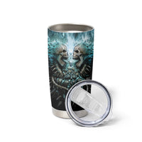 Flame Twin Skull Tumbler Cup Skeleton Inside - Wonder Print Shop