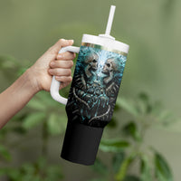 Flame Twin Skull Tumbler With Handle Skeleton Inside - Wonder Print Shop