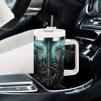 Flame Twin Skull Tumbler With Handle Skeleton Inside - Wonder Print Shop
