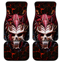 Infernal Draconic Skull Car Mats Embracing the Fiery Soul - Wonder Print Shop