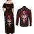 Infernal Draconic Skull Couples Matching Off Shoulder Maxi Dress and Long Sleeve Button Shirts Embracing the Fiery Soul - Wonder Print Shop