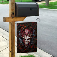 Infernal Draconic Skull Garden Flag Embracing the Fiery Soul - Wonder Print Shop